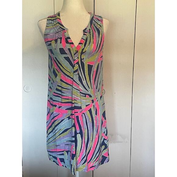 Lilly Pulitzer Size Small Sleeveless Cotton Essie‎ Dress Indigo Sea Dreamin - Picture 1 of 5